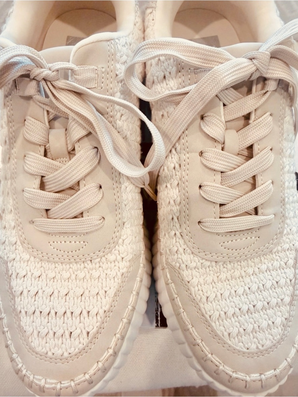 DV by Dolce Vita Cream Knit Platform Sneakers